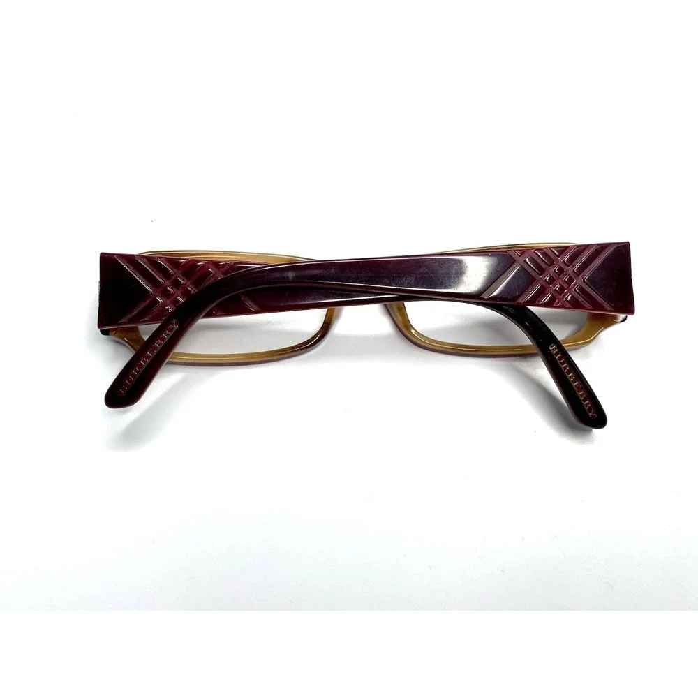 Burberry Dark Red Beige Tortoise Rectangular Glasses Italy B 2043 3075 50 15 130